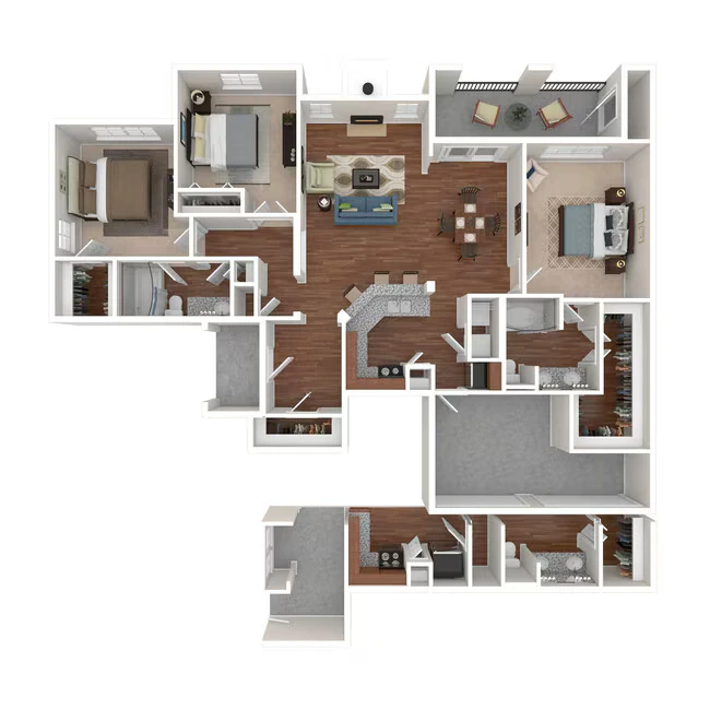 3 Bed 2 Bath 1558 SqFt (1426 Net)  0718 floor plan